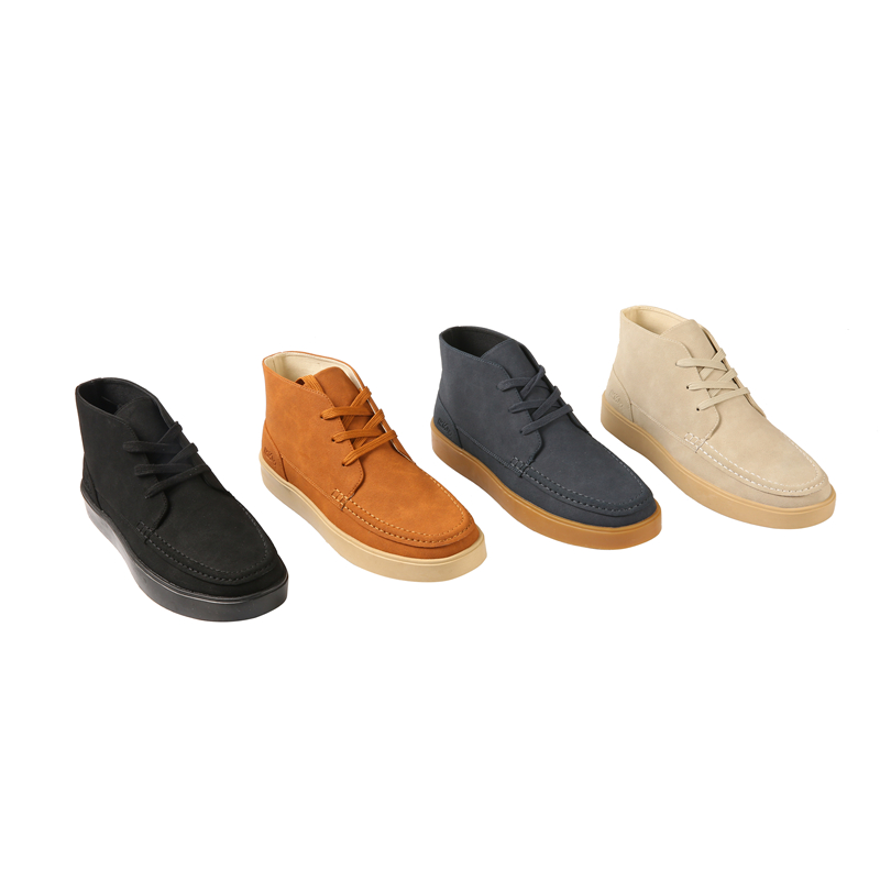 Round Toe High Quality Fashion Casual Lace Up Shoes Suede High Top Sneakers Shoes Men