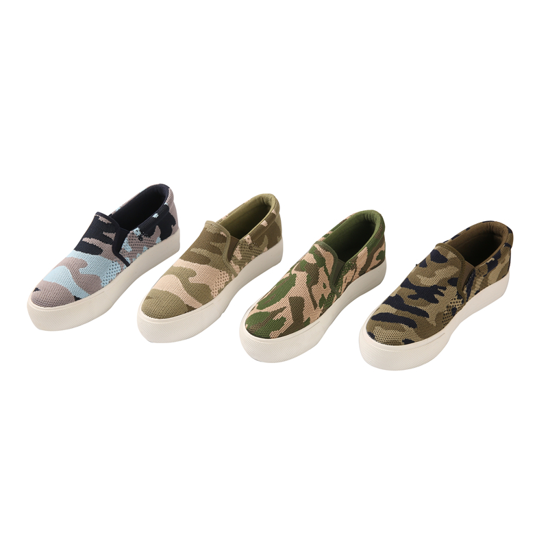 Round Toe Camouflage Canvas Shoes Custom Print Fashion Casual Men Low Top Canvas Shoes