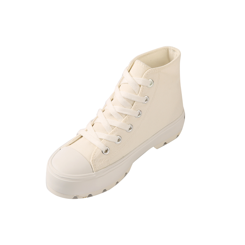 Wholesale Canvas Shoes White Canvas Trendy Walking High Top Canvas Women Summer Shoes For Women