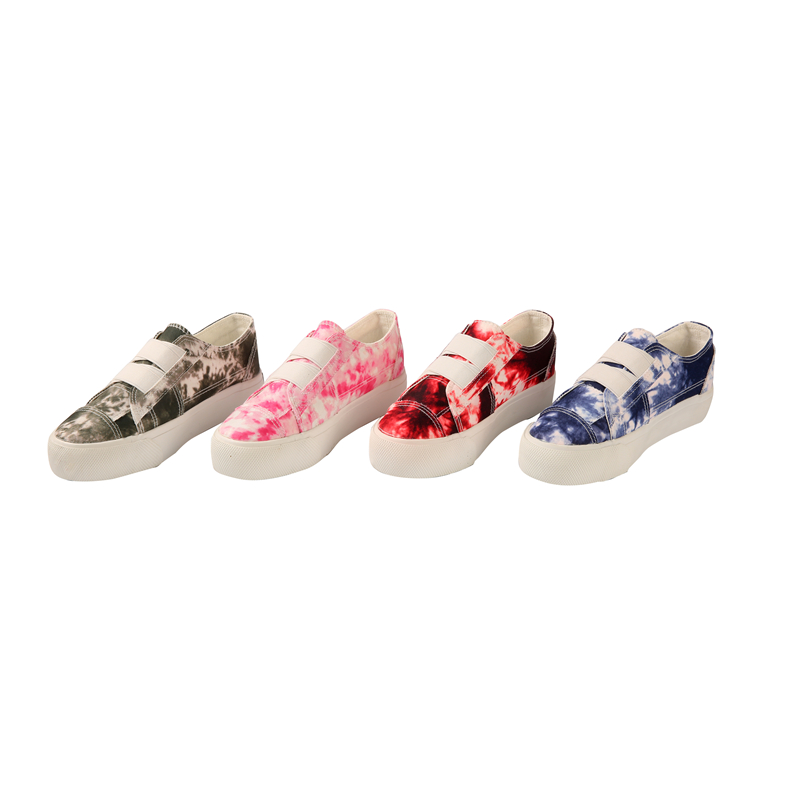 High Quality Adult Adhesive Opening Shoes Trendy Spring Thick Bottom Tie Dyed Walking Canvas Summer Women Shoes