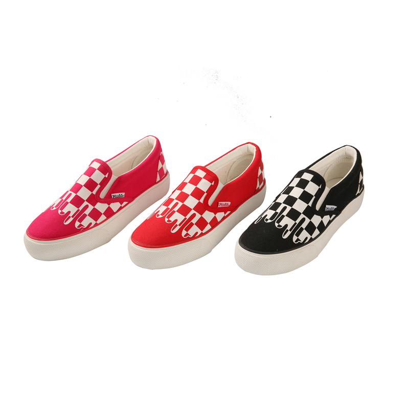 Multiple Colors Canvas Grid Checkerboard Lady Shoes Men Low Top Casual Canvas Shoes