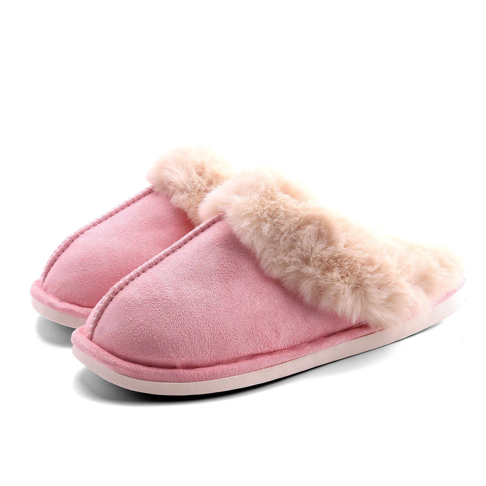 Factory Wholesale Hot Sale Plush Faux Fur Fluffy Winter Warm Comfortable Indoor Home Slippers For Women