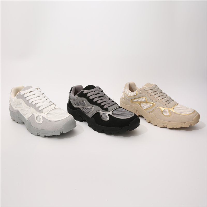 New Arrival Custom White Color Sneakers Walking Style Sneakers Flat Casual Chunky Walking Shoes For Women
