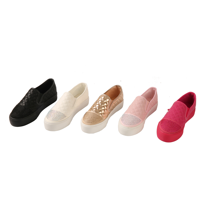 Rhombic Pattern Men Women Vulcanized Shoes Fashion White Sequin Multicolor Shoes