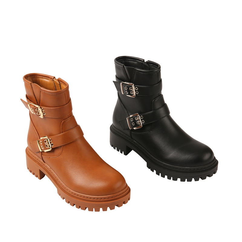 Fashionable Round Toe Boots Women Soft Comfortable Leather Shoes Winter Ankle Boots For Women