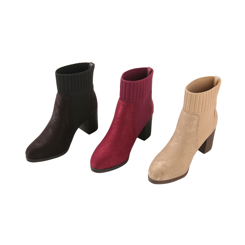 Round Toe Comfort High Heel Boots For Women Good Quality Suede Women Boots Winter