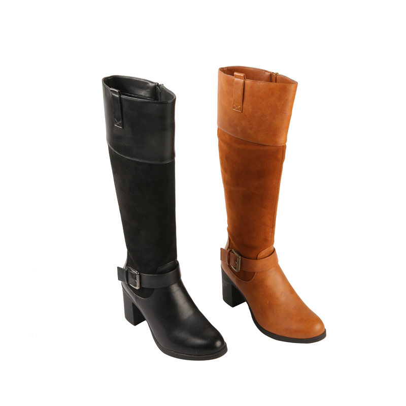 Fashionable New Boots For Women Knee-high Solid Color Medium Heel Boots Women Shoes