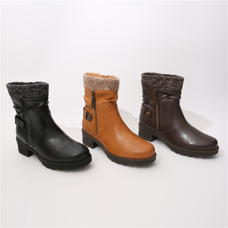 New Arrival Casual Boots Comfortable Non-slip Woman Ankle Boots with Side Zipper