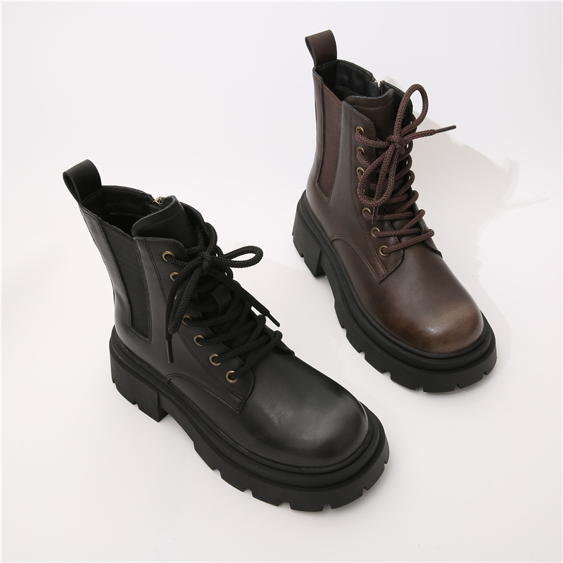New Arrival Comfortable Round Toe Lace-Up Ankle Footwear Boots Ladies Martin Boots