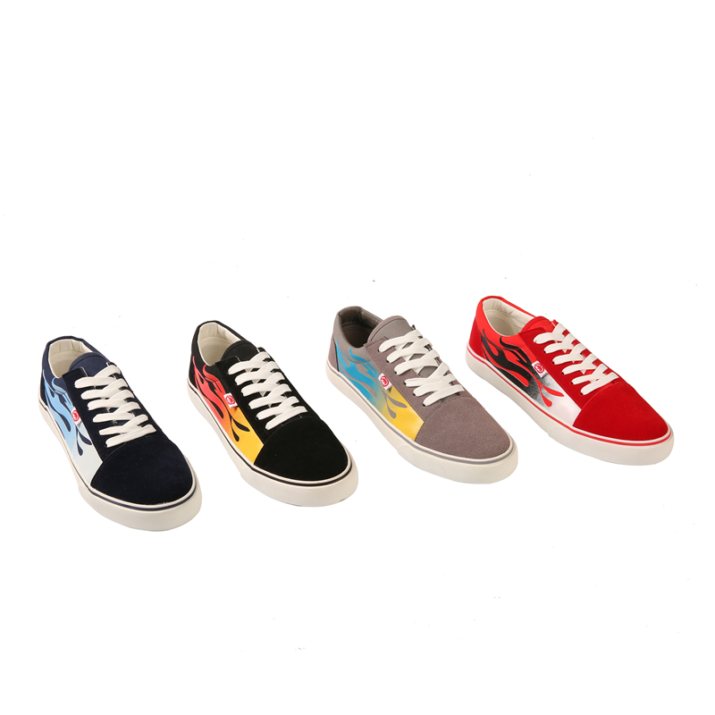 Round Toe Men Low Top Lace Up Canvas Shoes Woman Creative Pattern Printed Canvas Shoes