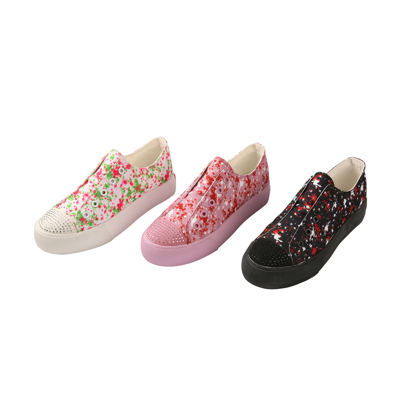 High Quality Men Women Vulcanized Shoes Tie Dyed White Sequin Shoes Low Top Canvas Shoes