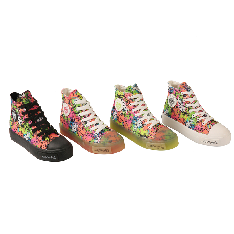 Men Lace Up Casual Canvas High Top Shoe Tie Dyed Sneakers For Men Vulcanize Shoes