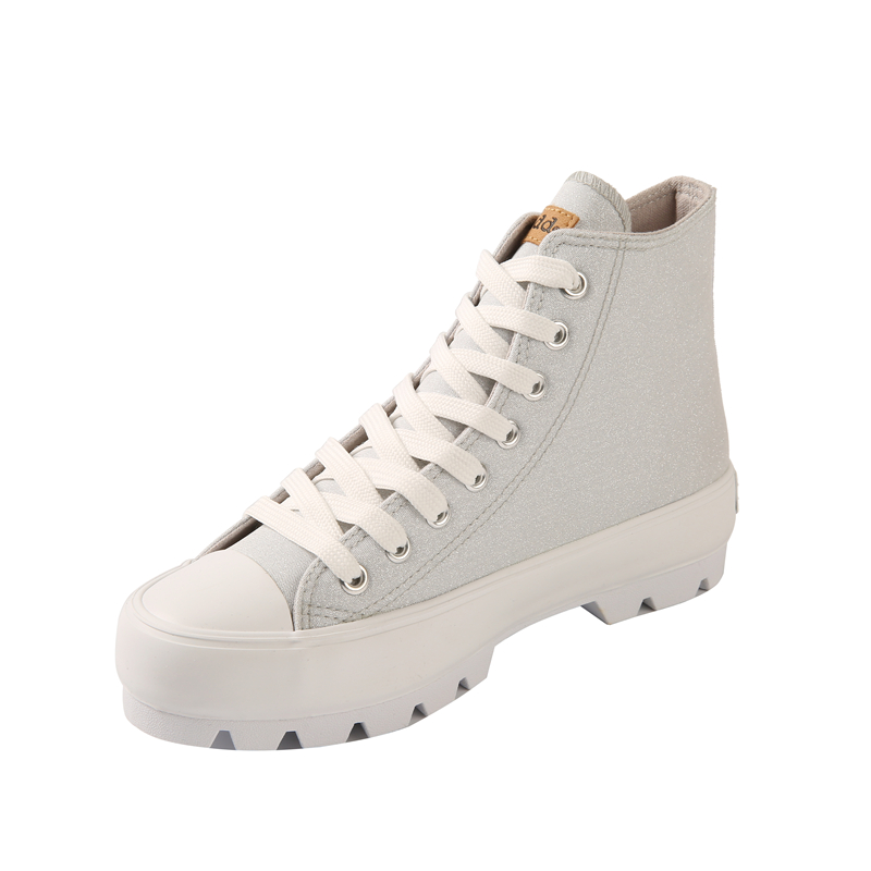 Trendy Slip On Shoes Kids Solid Light Blue High Profile Thick Bottom Canvas Vulcanize Shoes