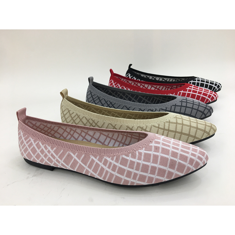 High Quality Unique Stripe Design Walking Style Flat Shoes Women Casual Step Shoes Casual Women Lady Flat Slip-on Women Shoes