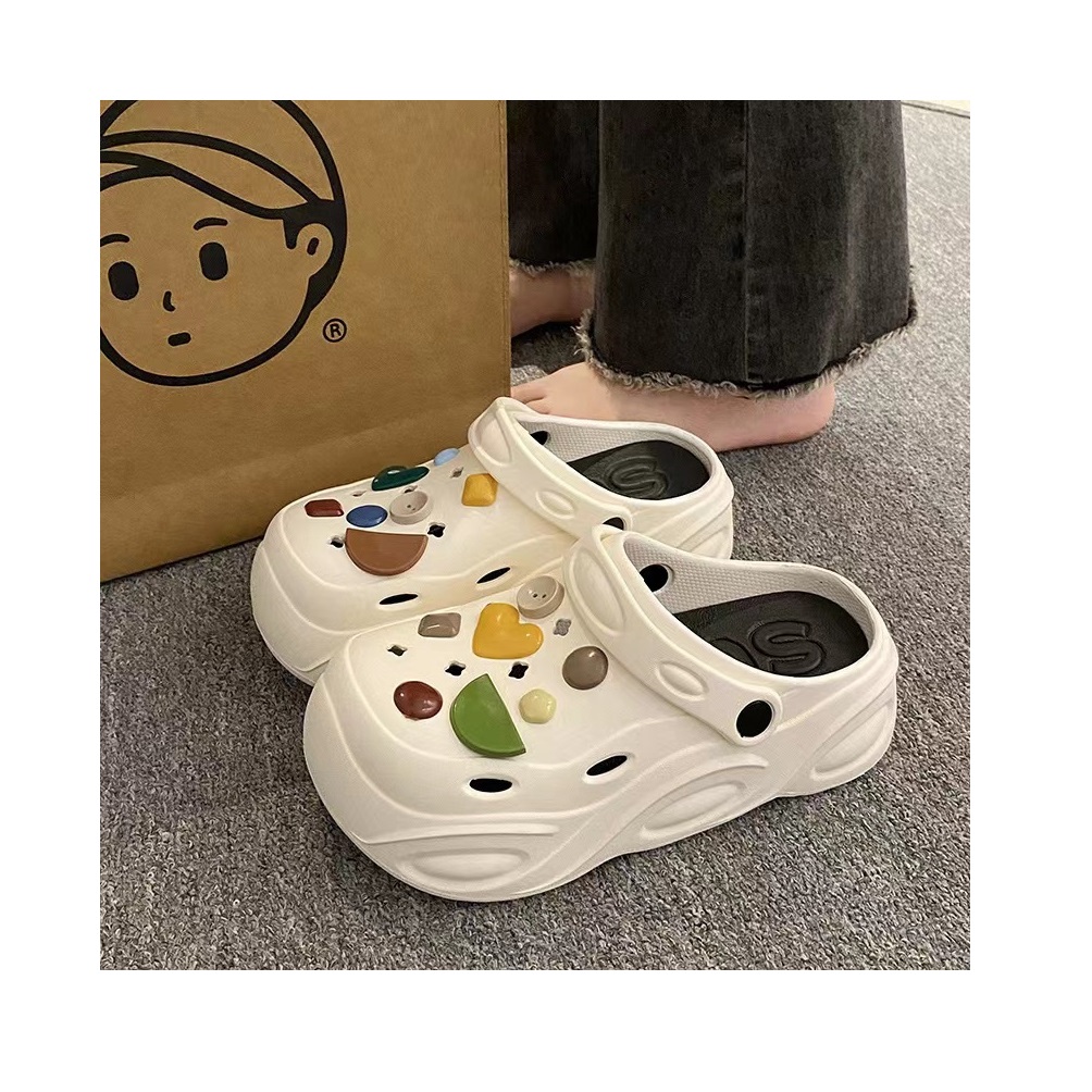 Custom Summer Women Eva Garden Shoes Slipper Diy 5cm Elevated Thick Sole Hole Slipper