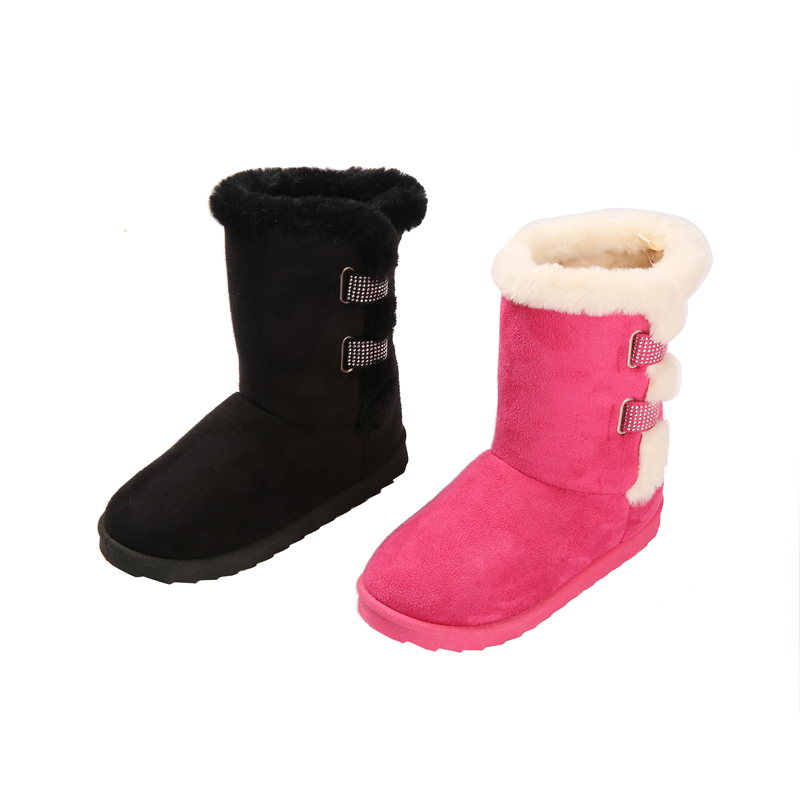 Factory Direct Sale Wholesale Fashionable Waterproof Women Snow Boots Mid-tube Fur Winter Snow Boot