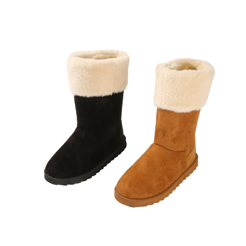 New Style Fashion Ankle Boots Women Shoes  Plush Casual Flat Boots Women Shoes Winter