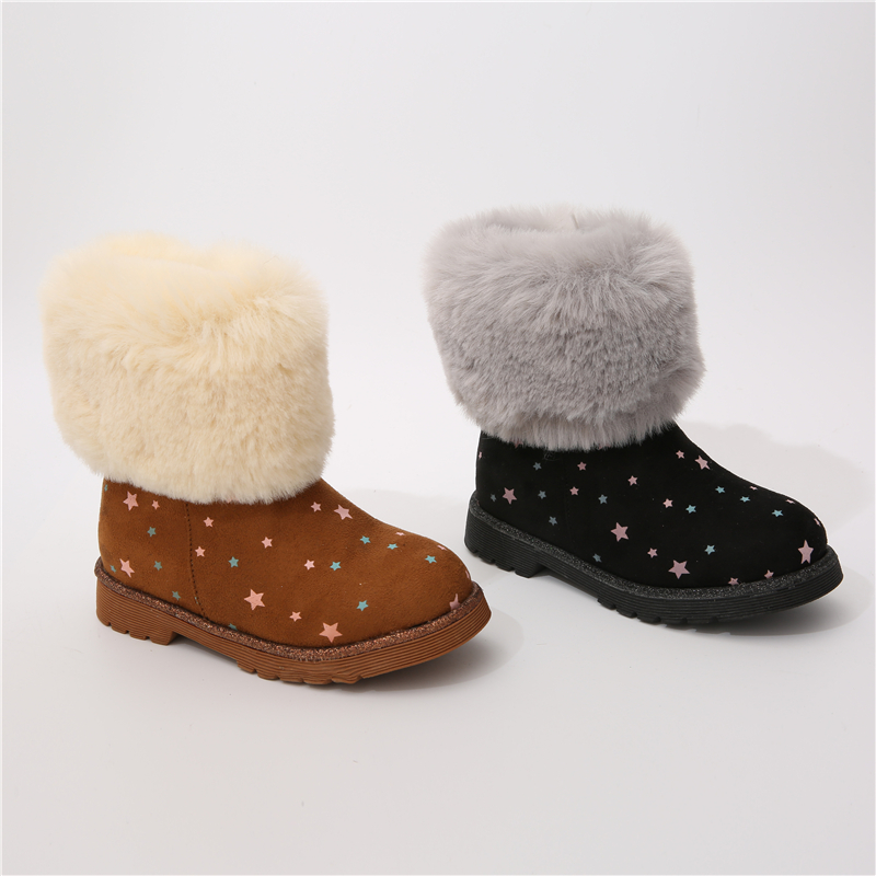 High Appearance Level Cute Customizable Size Keep Warm Kids Fur Boots Snow Boots