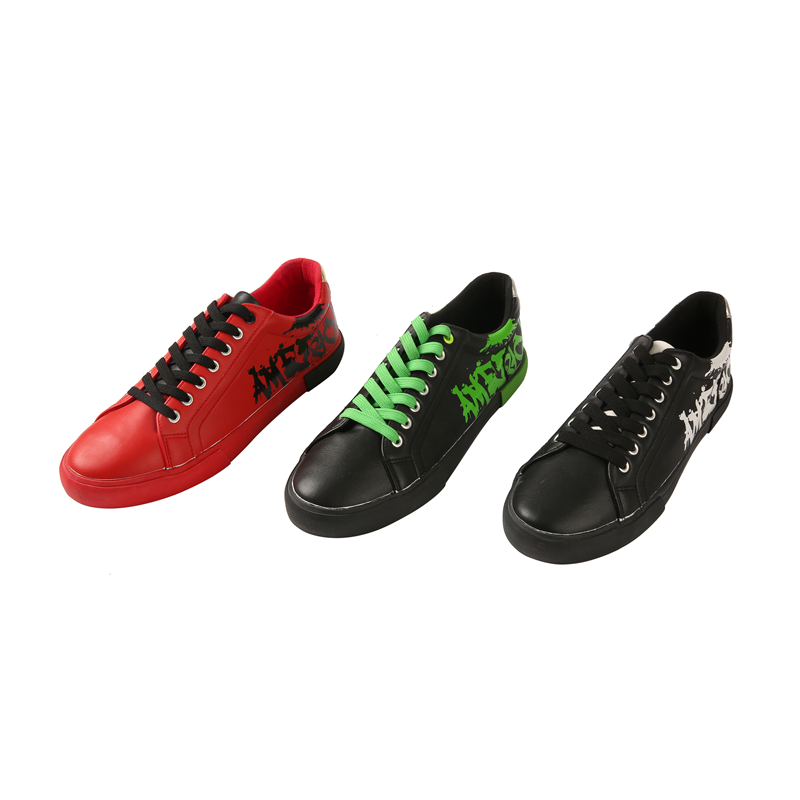 Custom Print Men Women Vulcanized Flat Shoes Smooth Surface Lace Up Fashion Shoes